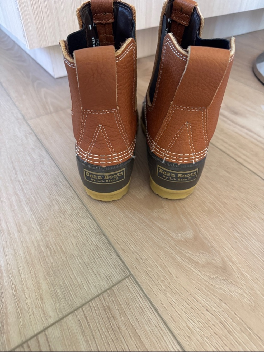 L.L.Bean rubber/leather Chelsea boots size 8 - Picture 5 of 9